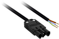 3P Aansluitsnoer 0,5M 3x1,5mm2 Male tbv Driverzijde (Gestript)