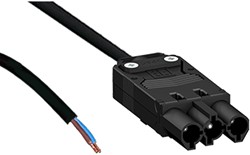 Aansluitsnoer male, 2-polig 1,5mm2, 2m zwart B2ca