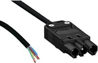 Aansluitsnoer male, 3-polig 1,5mm2, 2m zwart B2ca