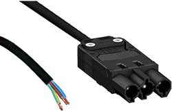 Aansluitsnoer male, 3-polig 1,5mm2, 0,5m zwart B2ca