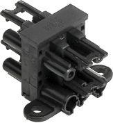 3P T-splitter 1x Male 3x Female