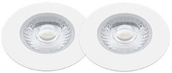 Interlight LED Inbouwspot Cabiled IP44 Basisset 2x 4W 2700K CRI>90 36D 260lm Wit 65 Buitenmaat - Gatmaat 58 - Dimbaar