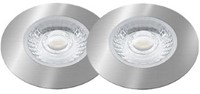 Interlight LED Inbouwspot Cabiled IP44 Basisset 2x 4W 2700K CRI>90 36D 260lm Geborsteld Chroom 65 Buitenmaat - Gatmaat 58 - Dimbaar