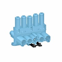 5P t-splitter, 1x male 2x female, pastelblauw DALI halogeenvrij