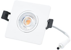 Interlight LED Inbouwspot Camini IP44 Vierkant Kantelbaar 8W 2700K 36D 640lm Wit 89x89 Buitenmaat - Gatmaat 63x63 - Dimbaar