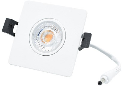 Interlight LED Inbouwspot Camini IP44 Vierkant Kantelbaar 8W 2700K 36D 640lm Wit 89x89 Buitenmaat - Gatmaat 63x63 - Dimbaar