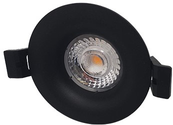 Interlight LED Inbouwspot Camini IP44 Rond 8W 2700K 36D 640lm Zwart 82 Buitenmaat - Gatmaat 63 - Dimbaar
