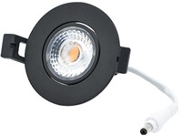 Interlight LED Inbouwspot Camini IP44 Rond Kantelbaar 8W 2700K 36D 640lm Zwart 82 Buitenmaat - Gatmaat 63 - Dimbaar