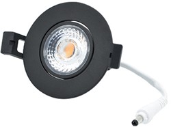 Interlight LED Inbouwspot Camini IP44 Rond Kantelbaar 8W 2700K 36D 640lm Zwart 82 Buitenmaat - Gatmaat 63 - Dimbaar
