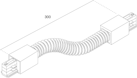 3-Fase Rail Flexibel Koppelstuk Lang Wit
