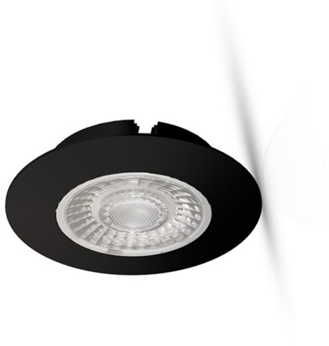 Interlight LED Inbouwspot Cabiled IP44 4W 2700K CRI>90 36D 260lm Zwart 65 F - G 58 - Dimbaar