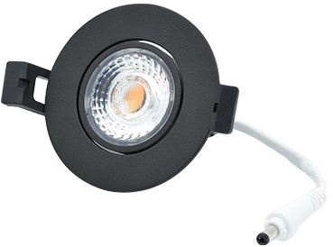 LED Camini Downlight rond kantelbaar CTA dimbaar 8W 36° zwart 2.000K-2.700K IP44 Dimbaar Excl. LED Driver