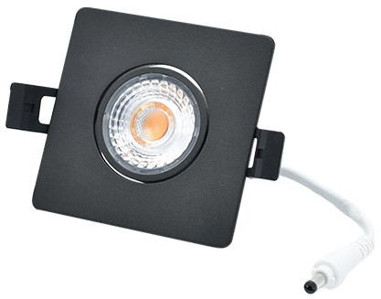 LED Camini Downlight vierkant kantelbaar CTA dimbaar 8W 36 zwart 2.000K-2.700K IP44 Dimbaar Excl. LED Driver 