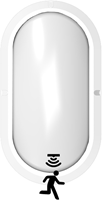 Pragmalux LED Bulkhead Ovalo IP65 5W 3000K-4000K 2-CCT 450lm Wit 270x148mm + Bewegingssensor-3