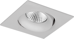 Pragmalux LED Inbouwspot Fasio IP44 Vierkant 13W 3000K CRI>90 38D 740lm Grijs 95x95 Buitenmaat - Gatmaat 83 - Dimbaar
