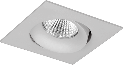 Pragmalux LED Inbouwspot Fasio IP44 Vierkant 13W 3000K CRI>90 38D 740lm Grijs 95x95 Buitenmaat - Gatmaat 83 - Dimbaar