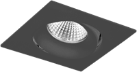 Pragmalux LED Inbouwspot Fasio IP44 Vierkant 13W 3000K CRI>90 38D 740lm Zwart 95x95 Buitenmaat - Gatmaat 83 - Dimbaar