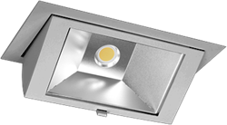 Pragmalux LED Wallwasher Projecto 42W 3000K CRI>80 70x75 6050lm 238x145 Buitenmaat - Gatmaat 225x135 Grijs
