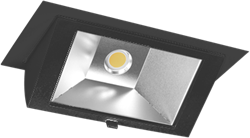 Pragmalux LED Wallwasher Projecto 42W 4000K CRI>80 70x75 6400lm 238x145 Buitenmaat - Gatmaat 225x135 Zwart