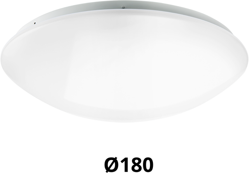 Pragmalux LED Plafonniere / Wandarmatuur Polo IP64 8W 3000K 650lm 180 (1x18W)