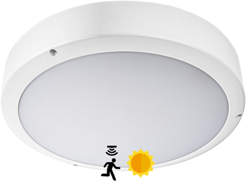 Pragmalux LED Bulkhead Venus G2 IP65 8W-18W 3000K-5000K 3-CCT 900-2025lm 300 + Step-dim daglicht & bewegingssensor Excl. Ring