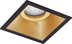Pragmalux Inbouwspot Zena Vierkant Kantelbaar Zwart/Goud - Incl. GU10 Fitting