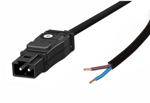 Aansluitsnoer male, 2-polig 0,75mm2, 0,5m zwart DALI B2ca