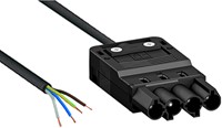 Aansluitsnoer male, 4-polig 1,5mm2, 0,5m zwart B2ca