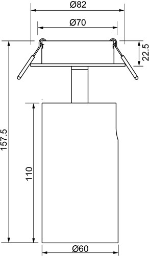 Pragmalux Half-inbouwspot Ario zaagmaat Ø70 zwart - Incl. GU10 Fitting en junction box-1