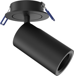 Pragmalux Half-inbouwspot Ario zaagmaat Ø80 zwart - Incl. GU10 Fitting en junction box