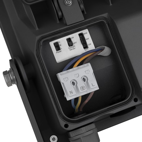 Pragmalux LED Breedstraler Auva G3 IP66 C4 60-100W 3000K-5000K 3CCT 10000-17000lm asymmetrisch incl. photocell zwart RAL9004-5