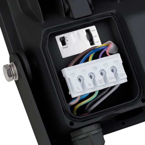 Pragmalux LED Breedstraler Auva G3 IP66 C4 180-300W 3000K-5000K 3CCT 30300-51500lm asymmetrisch zwart RAL9004  DALI2-5