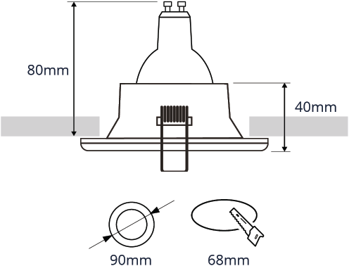 Pragmalux Inbouwspot Bado IP65 Rond wit RAL9003 - Incl. GU10 Fitting-1