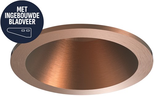 Pragmalux Inbouwspot met bladveren Bela IP55 geborsteld koper- Incl. GU10 Fitting