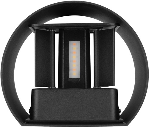 Pragmalux LED Wandarmatuur Blocq halfrond Up/Down IP65 2x3W 280lm 2000-3000K dim to warm CRI>90 instelbare lichtbundel 0-120° zwart - fase dimbaar-2