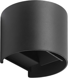 Pragmalux LED Wandarmatuur Blocq halfrond Up/Down IP65 2x3W 280lm 2000-3000K dim to warm CRI>90 instelbare lichtbundel 0-120° zwart - fase dimbaar