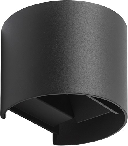 Pragmalux LED Wandarmatuur Blocq halfrond Up/Down IP65 2x3W 280lm 2000-3000K dim to warm CRI>90 instelbare lichtbundel 0-120° zwart - fase dimbaar