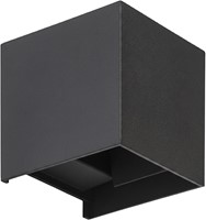Pragmalux LED Wandarmatuur Blocq Up/Down IP65 2x3W 280lm 2000-3000K dim to warm CRI>90 instelbare lichtbundel 0-120° zwart - fase dimbaar