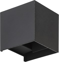 Pragmalux LED Wandarmatuur Blocq Up/Down IP65 2x3W 360lm 2700-3000-4000K 3CCT CRI>90 instelbare lichtbundel 0-120° zwart - fase dimbaar