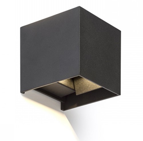 Pragmalux LED Wandarmatuur Blocq Up/Down IP65 2x3W 360lm 2700-3000-4000K 3CCT CRI>90 instelbare lichtbundel 0-120° zwart - fase dimbaar-1