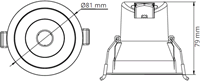 Pragmalux LED Spotlight Casso IP44 dimbaar 6W 500lm 81 Buitenmaat-Gatmaat 68-73 40 2700K UGR<19 Wit-3