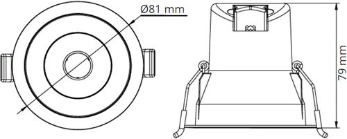 Pragmalux LED Spotlight Casso IP44 dimbaar 6W 500lm 81 Buitenmaat-Gatmaat 68-73 40 2700K UGR<19 Wit-3