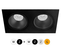 Duplo Vierkant 2V Inbouwspot 240x128 - Z:210x110