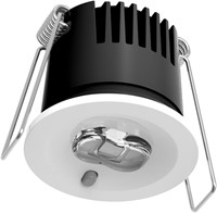 Pragmalux DOT IP65 inbouw noodarmatuur 2,5W 450lm LiFePO4 niet-continu 1uur zelf en manuele test 2-in-1 Ø50x45mm met gang lens wit-2