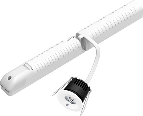 Pragmalux DOT IP65 inbouw noodarmatuur 2,5W 450lm LiFePO4 niet-continu 1uur zelf en manuele test 2-in-1 Ø50x45mm met gang lens wit-3