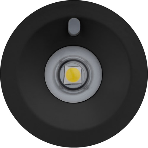 Pragmalux DOT IP65 inbouw noodarmatuur 2,5W 500lm LiFePO4 niet-continu 1uur zelf en manuele test 2-in-1 Ø50x45mm met open ruimte lens zwart-1