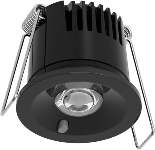 Pragmalux DOT IP65 inbouw noodarmatuur 2,5W 500lm LiFePO4 niet-continu 1uur zelf en manuele test 2-in-1 Ø50x45mm met open ruimte lens zwart-2