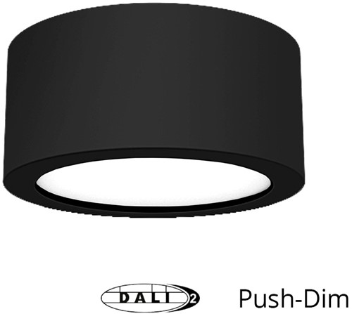 Pragmalux LED Downlight Essence G2 IP54 zwart opbouw max. 21W 3000K-6000K 3-CCT max. 2450lm 100D  incl. TCI DALI Driver