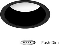 Pragmalux LED Downlight Essence G2 IP54 zwart verdiept max. 21W 3000K-6000K 3-CCT max. 2450lm 100D Ø226 B - G Ø200 incl. TCI DALI Driver