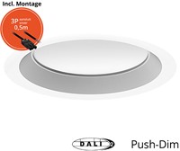 Pragmalux LED Downlight Essence G2 IP54 wit standaard max. 15W 3000K-6000K 3-CCT max. 1650lm 100D  incl. TCI DALI Driver incl. 3P snoer